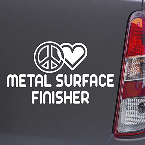 Custom Brother - Peace Love Metal Surface Finisher White Color Car Laptop Wall Bumper Decal Sticker, DesP32