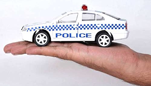 Image of Plastic Toy Police Toy car for Kids. Public Order Response Car Police, Pull Back Action Toys, with Soft Edges. Pack of 1, Weight Around 100 Grams & Length 15 CM. (Blue)