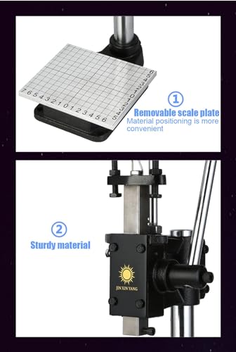 Prensa de husillo Manual, Prensa hidráulica Manual con cojinetes, punzonadora Ajustable con Mandril y dial, máquina Multifuncional para Repujado de Cuero, plástico, Madera y Aluminio.