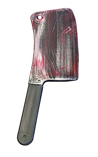 Giant Plastic Bloody Butcher Knife Cleaver Prop Multicolored