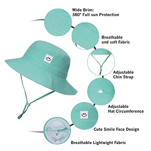 Image of MaxNova Baby Sun Hat Smile Face UPF 50+ Toddler Bucket Hat for Boys Girls 0-7 Years