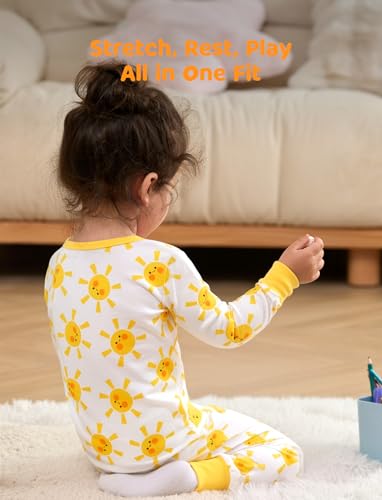 Image of PATPAT Bamboo Viscose Pajama Sets for Toddler Boys & Girls Baby Kids, Ultra-soft Snug fit Pjs Sleepers for Birthday Holiday