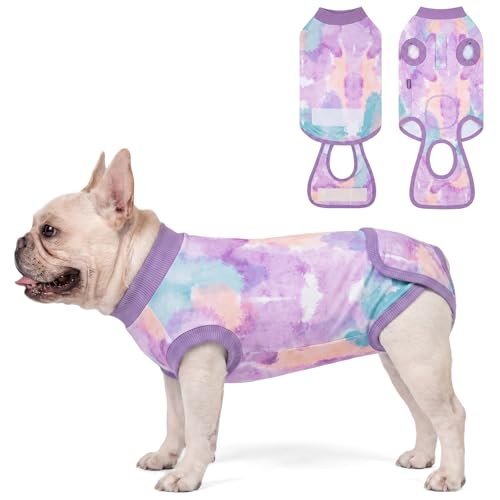 Image of cyeollo Dog Surgery Recovery Suit, Breathable Surgical Suit for Dogs Female Male After Spayed Neuter, Anti-Lick Dog Onesie Body Suits for Wounds Protection, Soft Cone Alternative, Tie Dye M