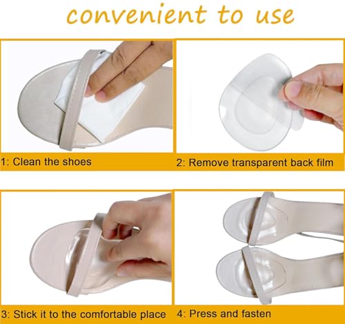 Image of Metatarsal Pads Ball of Foot Cushions Gel Forefoot Pads Adhesive Shoe Inserts for Heels Flats Boots Sneakers Universal Fit for Men Women 3 Pairs (One Size Fits All, Count, 6)