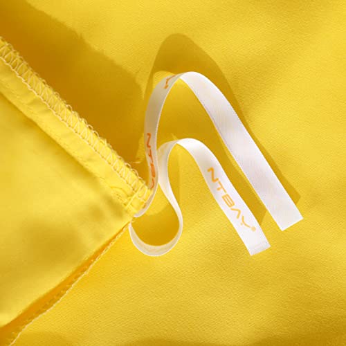 Ntbay 100% Brushed Microfiber Twin Duvet Cover Set, 2 Pieces Super Soft Yellow Bedding Set, Solid Color Zipper Comforter Cover With Ties And Pillow Sham #TOP5