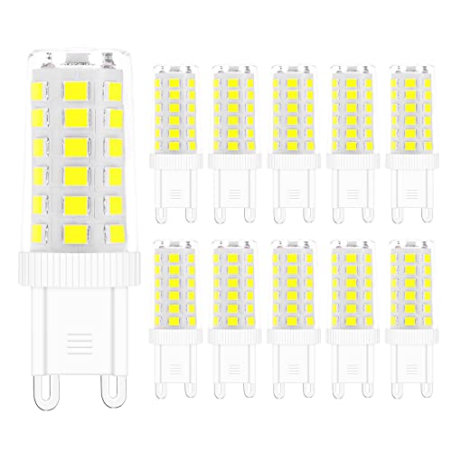 DGE Ampoules LED G9, 5W Equivalent 40W Halogène Lampe Blanc 6000K Sans Scintillement Économie d'énergie Non Dimmable (Lot de 10)