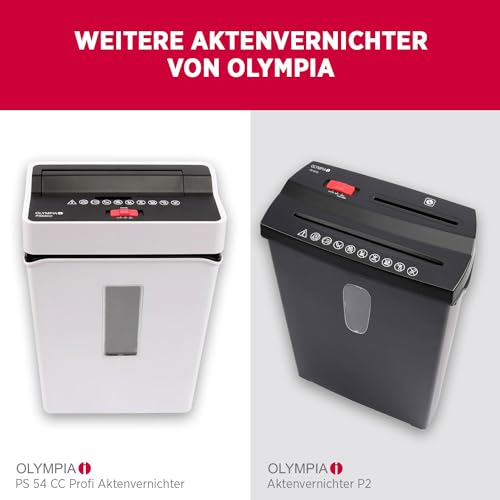 Olympia PS 63 CC Aktenvernichter Kreuzschnitt | Papierschredder bis zu 6 Blätter | Partikelschnitt 4mm | Schredder für Papier & Kreditkarten | Sicherheitsstufe P4 | 70db leise | 12L Auffangbehälter