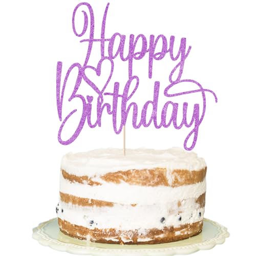 Florcmet Glitter Happy Birthday Topper