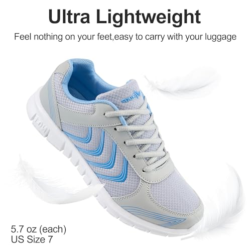 Image of DUOYANGJIASHA Lightweight Walking Shoes for Women: Comfortable & Breathable Mesh Fashion Sneakers for Daily Wear - Casual Non Slip Tennis Shoes for Workout Gym Travel