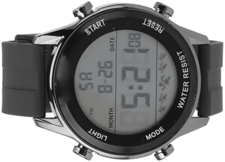 Fabater Men Digital Sports Watch Luminous Large Screen Electronic Watch for Outdoor Activities with Silicone Strap Alarm Stopwatch Date 12 24 Hour Display (Black) - 1