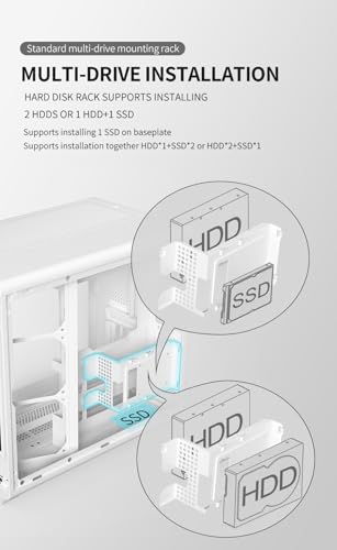 ACER U600 ATX PC Case, Full Tower Gaming Computer Case with Tempered Glass Side Panel, 7 RGB Fans & Remote Control, Temperature Display, SPCC Steel Frame, 3 USB Ports, Black Mid Tower Case
