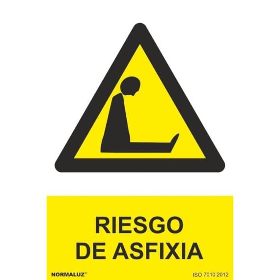 Señal industrial Riesgo de Asfixia, con tintas UV SEKURECO