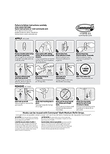Command Designer Bath Hooks, Medium, White, 2-Hooks With Water-Resistant Strips (17081B-Es), Organize Your Dorm #TOP7