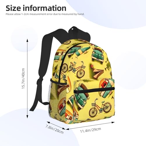 BREAUX Car And Bicycle Print Lightweight And Comfortable Duffel Bag, Casual Daypack, Multipurpose Backpack4