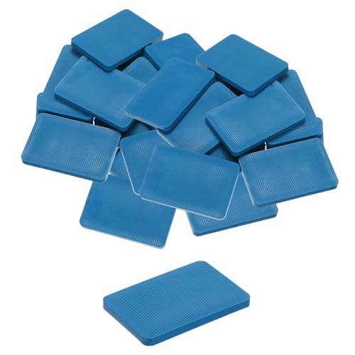 QUARKZMAN 100 Pezzi Spessori in Plastica 60 x 40 x 5 mm Distanziatori Piastrelle Squadrette Angolari Blocco Sottotetto Cunei Mobili Pannelli Plastica Esterno Rigida, Blu
