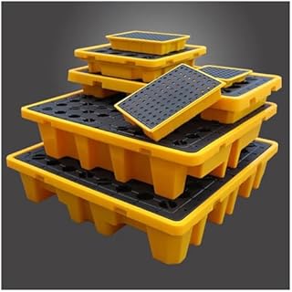 Paleta de contención de derrames de tambor, bandeja modular antifugas para tanque de aceite y seguridad de almacenamiento de productos químicos