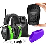 PROHEAR 033 Bluetooth AM FM Radio Headphones & 45g MC001 Wearable Bluetooth Speaker, IP66 Waterproof, Work with Siri