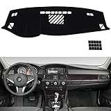 TUCAREST Dashboard Cover Fit for 2004-2009 BMW 5 Series/ 525i 525xi 528i 528xi 530i 530xi 535i xDrive 535xi 545i 550i Flannel Nonslip Car Dash Board Mat Sunshade No-Glare and Slip Pad Carpet Sunshield