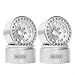 INJORA 1.9 Beadlock Wheels Rims for 1/10 RC Crawler Axial SCX10 SCX10 II 90046 Traxxas TRX4 D90, 4Pcs/Set, Aluminum Alloy (Silver)