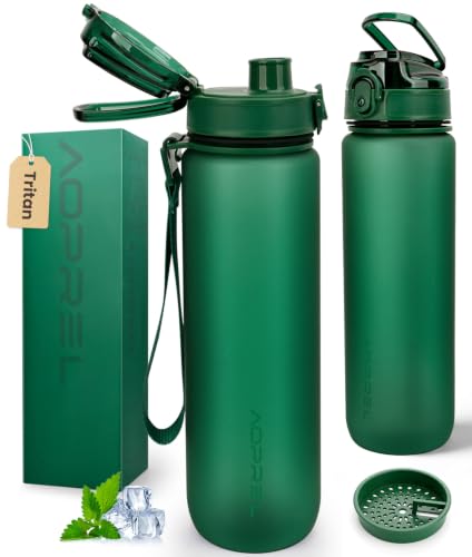 AOPREL Trinkflasche 1L Mit Filter & Zeitmarkierung, BPA-frei Tritan – Ansicht 1