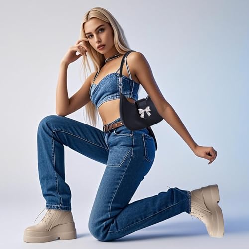 LYDZTION Shoudler Bag for Women,Tote Bag Purses for Women Crescent Adjustable Shoudler Strap Bag,Leather Crossbody Purse3