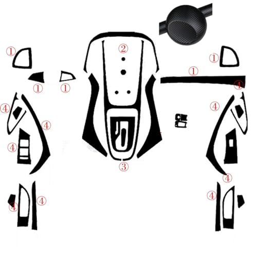 Rénover console rayée Buick Verano kit autocollant carbone intérieur