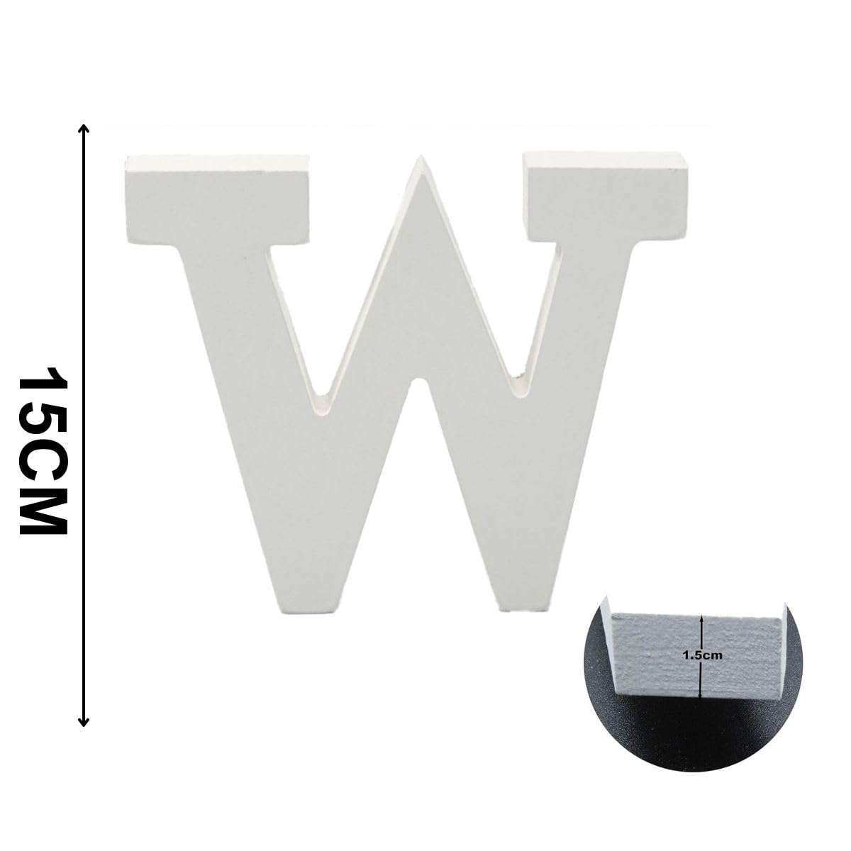 6 Inch White Decorative Wooden Letters and Numbers (W) - Image 2