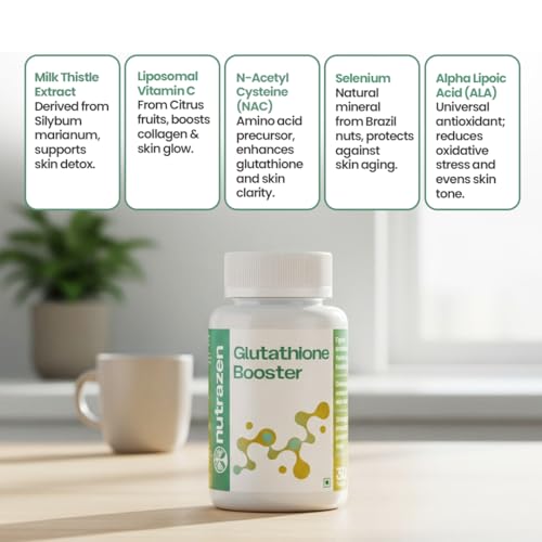 Image of Nutrazen Glutathione Booster - 30 Tablets | Skin Brightening, Anti-Oxidant