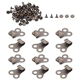 ULTECHNOVO 24 Ganchos para Cordones de Botas de Montañismo con Remaches de Cobre Verde, Juego de Repuesto para Reparación de Calzado de Senderismo y Camping, Accesorios Resistentes para