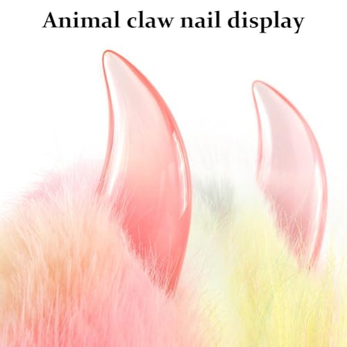 Guantes con forma de garra de animal de peluche cálidos para Halloween 6