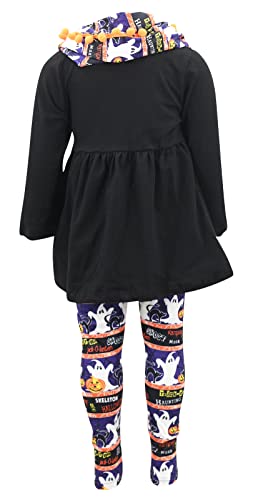 Image of Unique Baby Girls Kids Toddler 3pc Outfit Set Long Sleeve Cotton Blend Tunic Top Leggings and Scarf