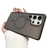 QJJFVMF Frosted Striped Corrugated for Phone Case for Samsung Galaxy S25 S24 S23 S22 S21 Plus Ultra Wireless Charge Cover,Gray,for Samsung S22 Plus