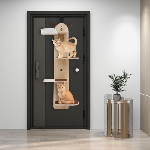 Árbol para Gatos de Puerta 4 Niveles Madera y Hierro miniatura 5