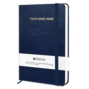 Jhingalala Blue PU Leather Customised Name Printed Notebook Diary with Elastic Lock For Office and Personal Daily Planner I A5 Personalised Journal Diary I 21x14 Cm I Undated 192 Ruled Pages : Amazon.in: Office Products