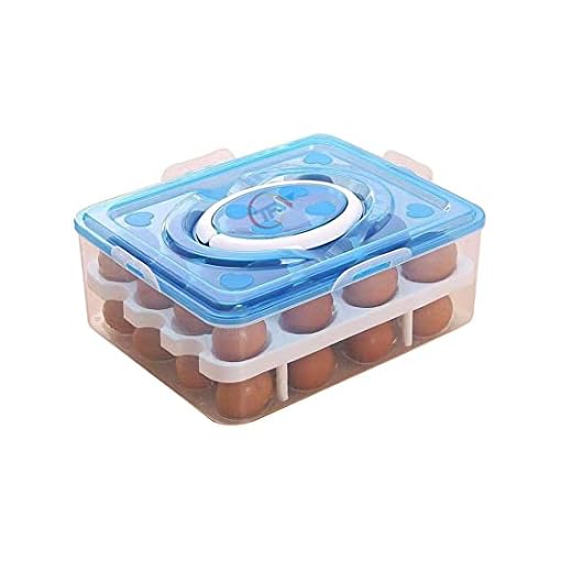 TFW Double Layer Egg Storage Box | Egg Basket, 32 Egg Grid Large Capacity Egg Holder for Refrigerator - {Made in India}, Multicolour