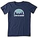 Life is Good. Womens Crusher Tee Funky Outdoor Pattern, Darkest Blue-M
