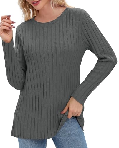 Image of Urban CoCo Women's Lightweight Crewneck Pullover Sweaters Long Sleeve Fall Knitted Sweater Tops