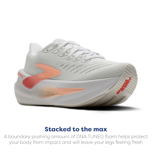 Brooks Women’s Glycerin Max 2 Neutral Running & Walking Shoe - White/Coral/Peach - 6 Medium - image 4