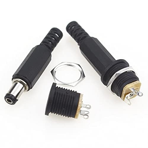 Image of 20 Pairs Solderless DC Power Connectors (5.5 x 2.1mm) - Male & Female Screw Nut Terminal Set
