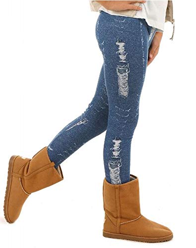 Dykmod Mädchen Warm Thermo Leggings Leggins Winter Muster Jeans Optik...