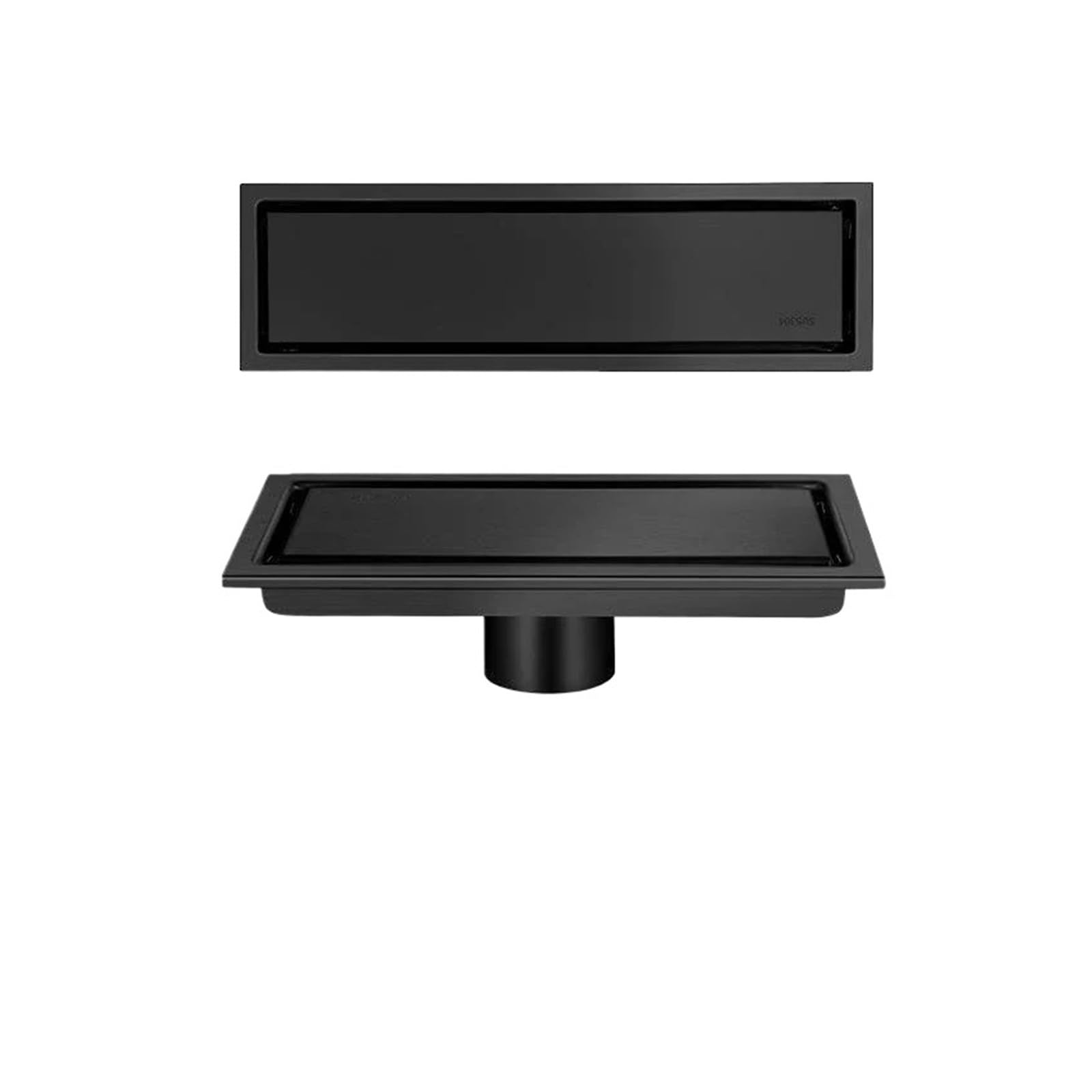 Bonde de douche invisible en acier inoxydable 304 noir mat 10x50 cm