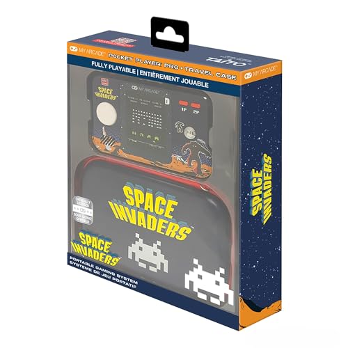 Image of My Arcade Space Invaders Pocket Player Bundle: Portable Gaming Console, Travel Case and Screen Protector Included