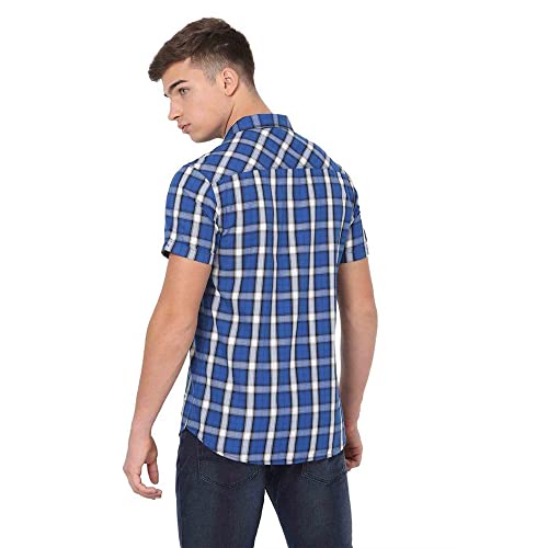 Image of Spykar Men's Checked Slim Fit Shirt