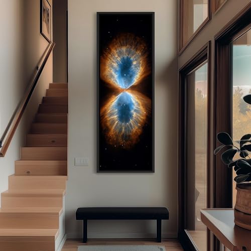 Tableau nébuleuse planétaire 20x60cm vertical sans cadre