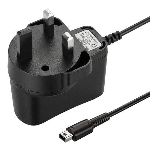 Image of Sanicata 3DS Charger, AC Power Adapter for Nintendo Handheld Consoles, Portable UK Plug Charging Cable, Compatible with New 3DS XL, 3DS, 2DS, DSi and XL Game Devices