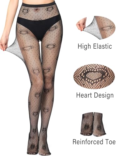 Image of Fishnet Stockings for Women With Stretch Waistband,Fishnets With Reinforced Toes, Fishnet Tights With High Elastic