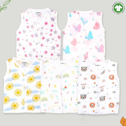 Image of Kidbea Extra Soft Mulmul Cotton Jhabla Cloth for New Born Baby Set