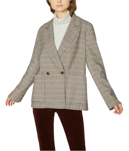 Sanctuary Womens Heritage Plaid Oversized Boyfriend Blazer Red XL