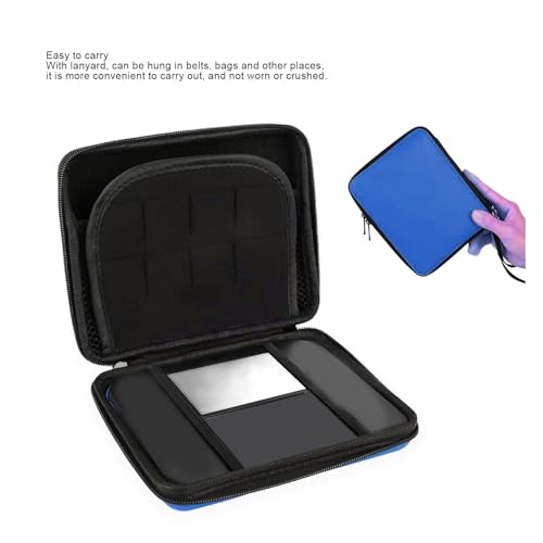Image of Pomya Protective Hard Shell Travel Carrying Case for 2DS with 8 Game Card Holders, Shockproof Dust Proof, Lightweight Design for Everyday Guard and Travel (Blue)