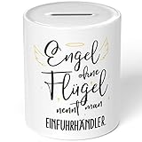 JUNIWORDS Spardose Sparbüchse, Engel ohne Flügel nennt Man Einfuhrhändler (5159970)